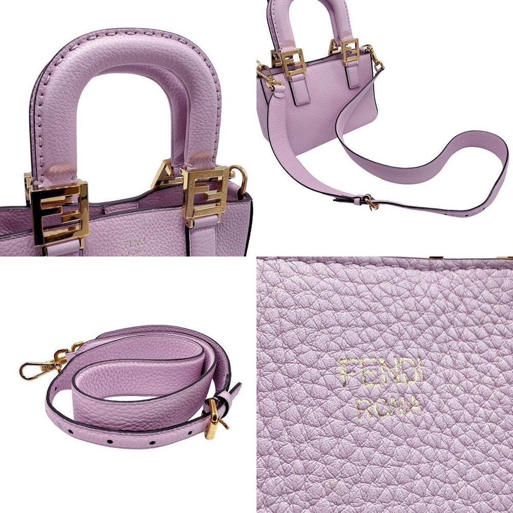 Fendi Bag Leather Crossbody Selleria Gold Shoulder Purple - Picture 4 of 4